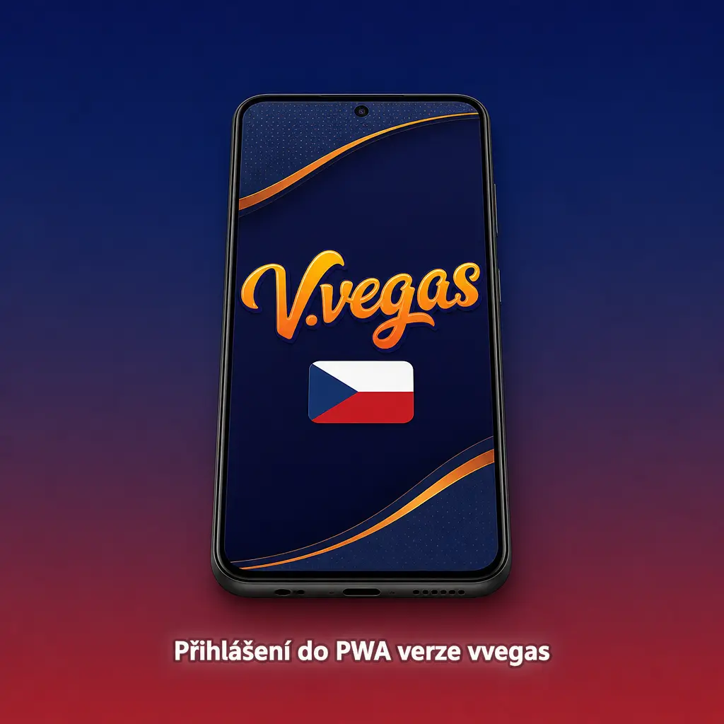 Přihlašovací obrazovka PWA verze vvegas s polem pro e-mail, heslo a tlačítkem Přihlásit se
