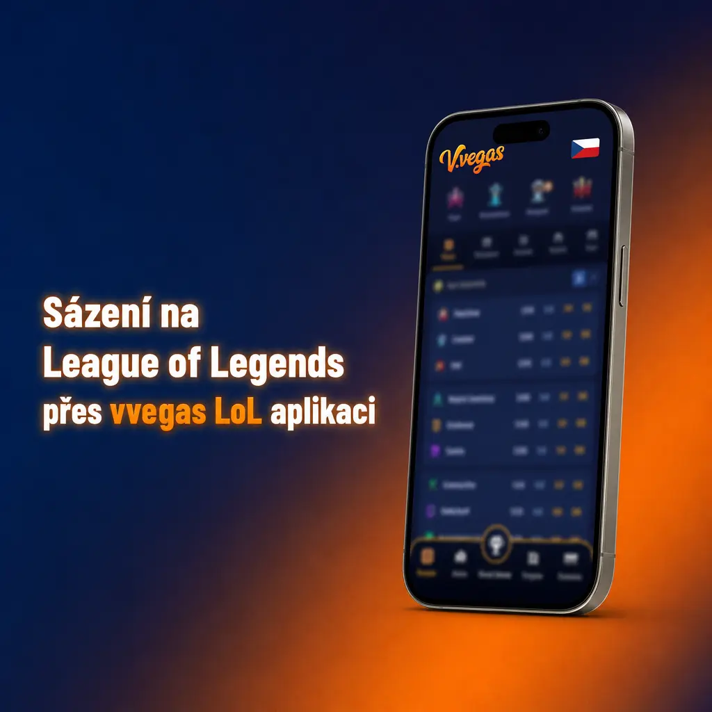Sázení na League of Legends v mobilní aplikaci vvegas pro iOS a Android s kurzy na LPL, LEC, LCK a Worlds 2026.