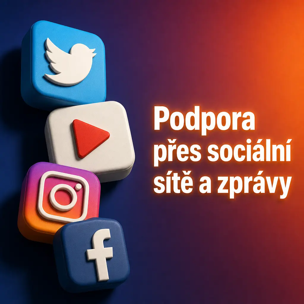 Podpora vvegas přes Facebook Messenger, Telegram a WhatsApp – rychlé odpovědi na dotazy přes oficiální účty.